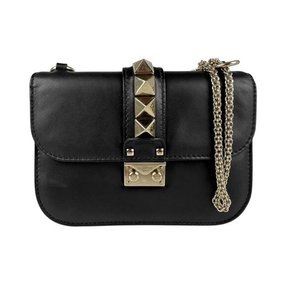 VALENTINO GARAVANI Black Leather Shoulder Bag - Picture 1 of 5